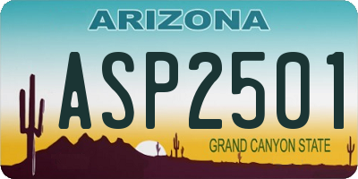AZ license plate ASP2501