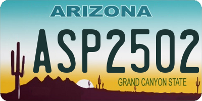 AZ license plate ASP2502