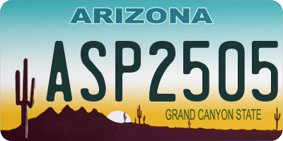 AZ license plate ASP2505