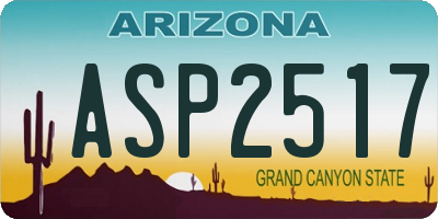 AZ license plate ASP2517