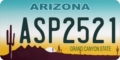AZ license plate ASP2521