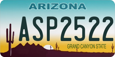 AZ license plate ASP2522
