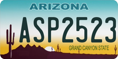 AZ license plate ASP2523
