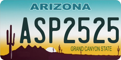 AZ license plate ASP2525