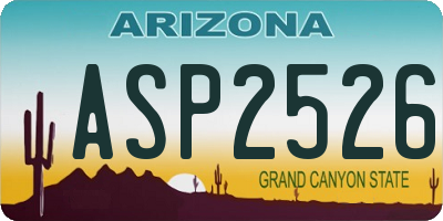 AZ license plate ASP2526
