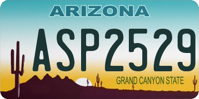 AZ license plate ASP2529