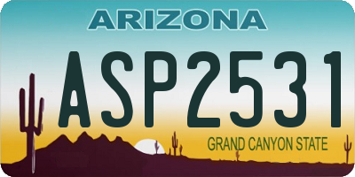 AZ license plate ASP2531