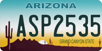 AZ license plate ASP2535