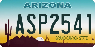 AZ license plate ASP2541