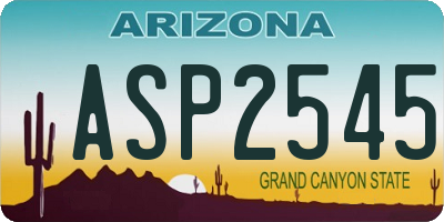 AZ license plate ASP2545