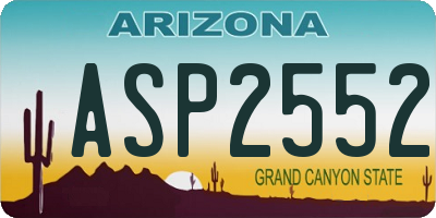AZ license plate ASP2552