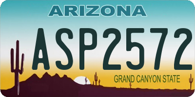 AZ license plate ASP2572