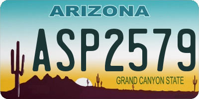 AZ license plate ASP2579