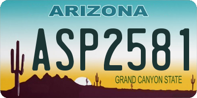 AZ license plate ASP2581