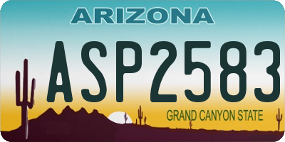 AZ license plate ASP2583