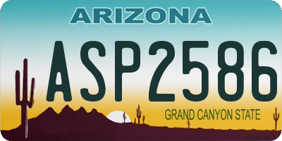 AZ license plate ASP2586