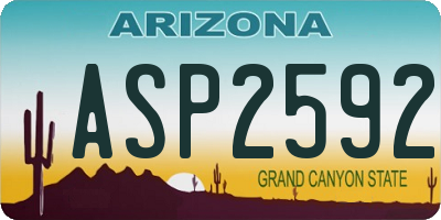 AZ license plate ASP2592