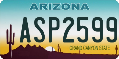 AZ license plate ASP2599