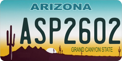 AZ license plate ASP2602