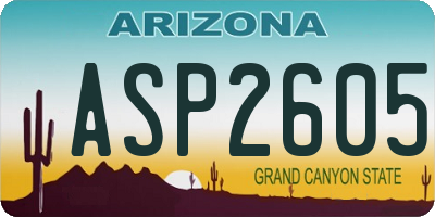 AZ license plate ASP2605