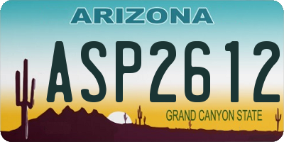 AZ license plate ASP2612