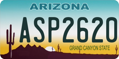 AZ license plate ASP2620