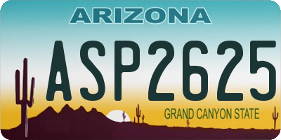 AZ license plate ASP2625