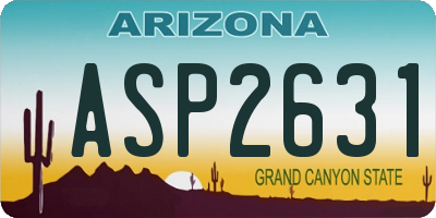 AZ license plate ASP2631