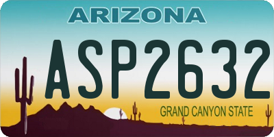 AZ license plate ASP2632