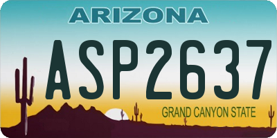 AZ license plate ASP2637