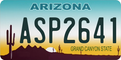 AZ license plate ASP2641