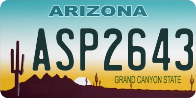 AZ license plate ASP2643