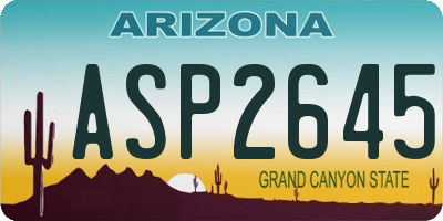AZ license plate ASP2645