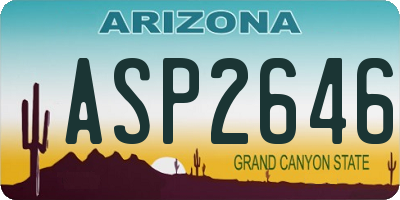 AZ license plate ASP2646