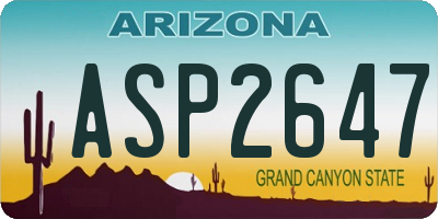 AZ license plate ASP2647