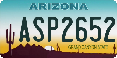 AZ license plate ASP2652