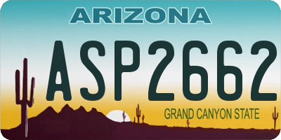 AZ license plate ASP2662