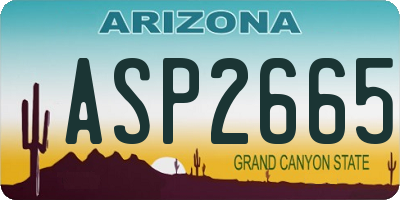 AZ license plate ASP2665