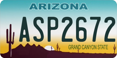 AZ license plate ASP2672