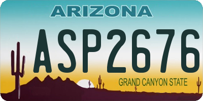AZ license plate ASP2676
