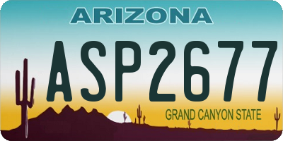 AZ license plate ASP2677