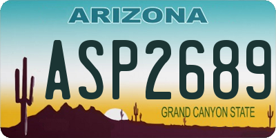 AZ license plate ASP2689