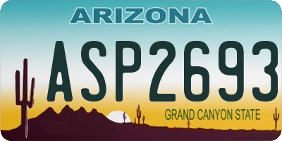 AZ license plate ASP2693