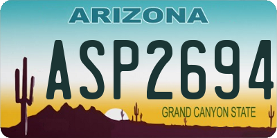 AZ license plate ASP2694