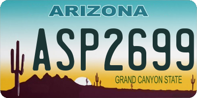 AZ license plate ASP2699