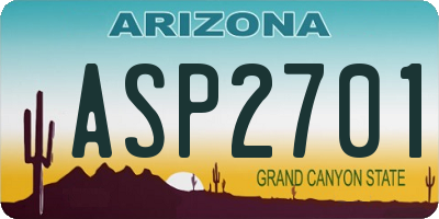 AZ license plate ASP2701