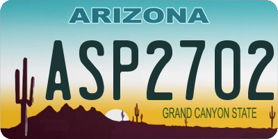 AZ license plate ASP2702