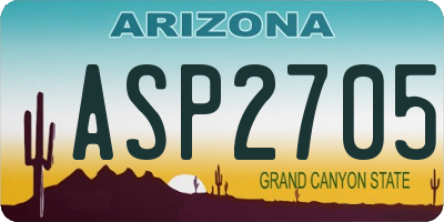 AZ license plate ASP2705