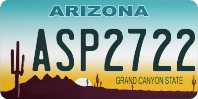 AZ license plate ASP2722