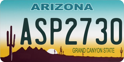 AZ license plate ASP2730